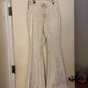 Chelsea & Violet Cream Flare Jeans